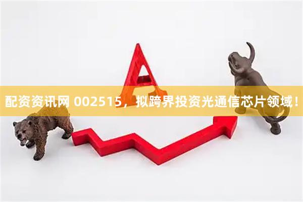 配资资讯网 002515，拟跨界投资光通信芯片领域！